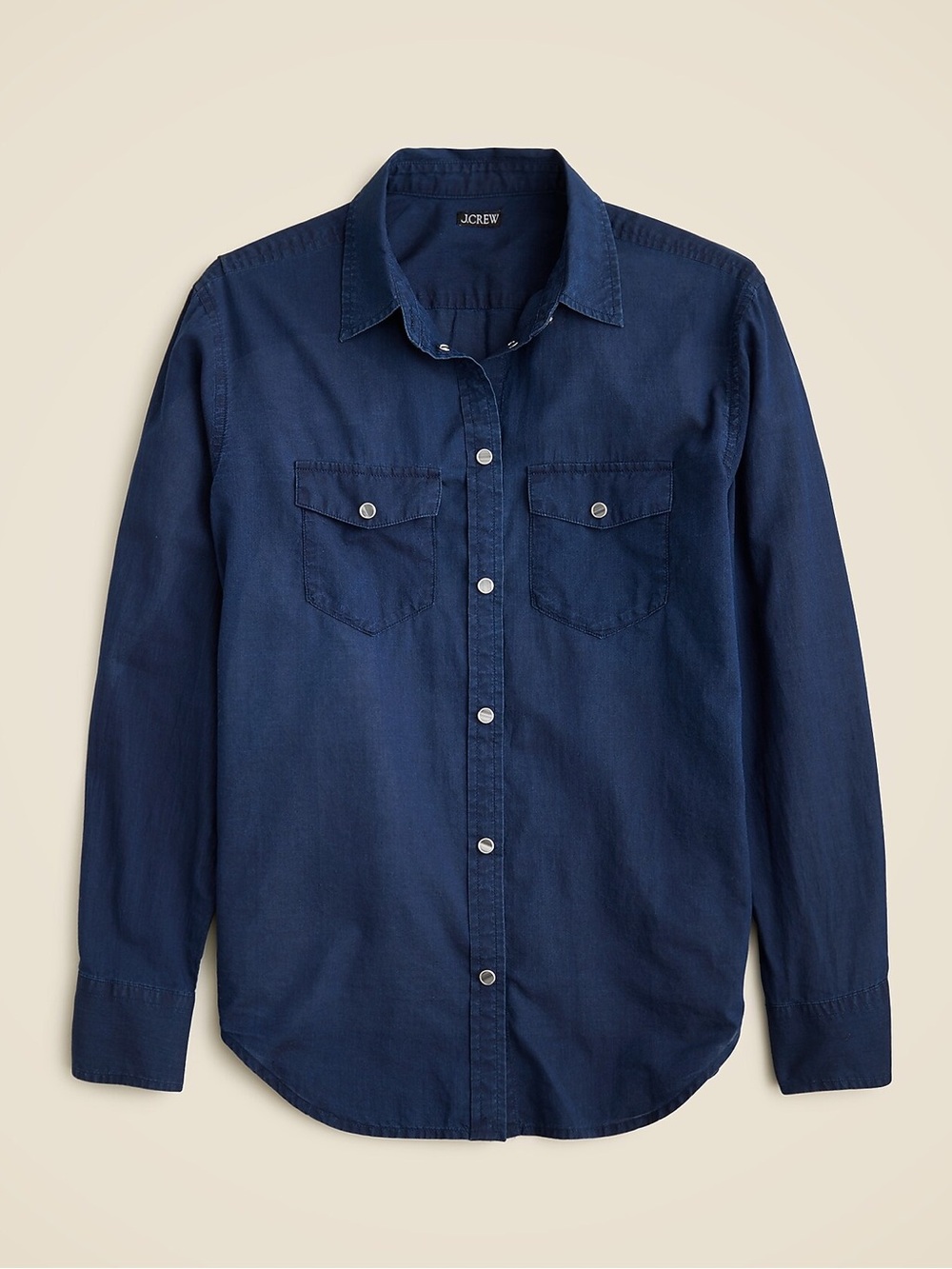 J. Crew Western shirt in indigo cotton voile Garçon Classic Fit Size 8